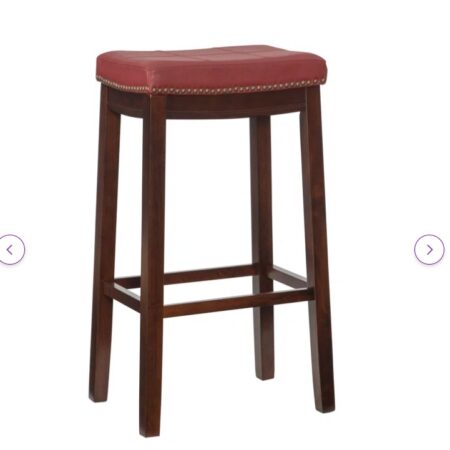 Arlyce Counter & Bar Solid Wood Backless Stool with Upholstered Seat