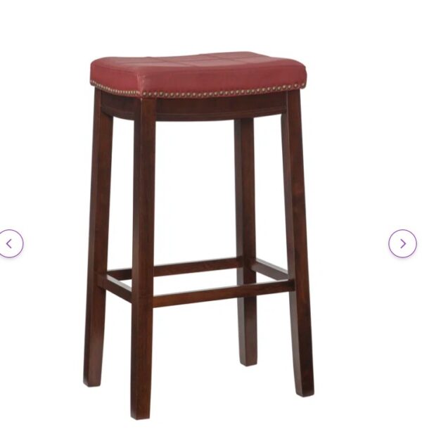 Arlyce Counter & Bar Solid Wood Backless Stool with Upholstered Seat