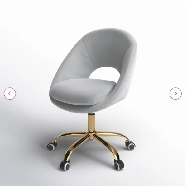 Louise Velvet Modern Task Chair with Ergonomic Design