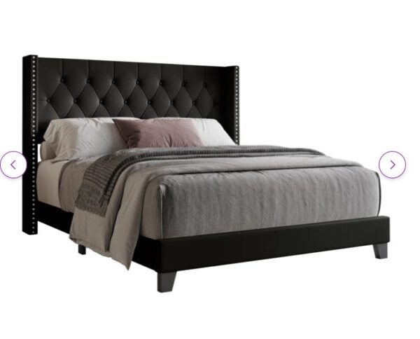 Aireanna Vegan Leather Wingback Bed